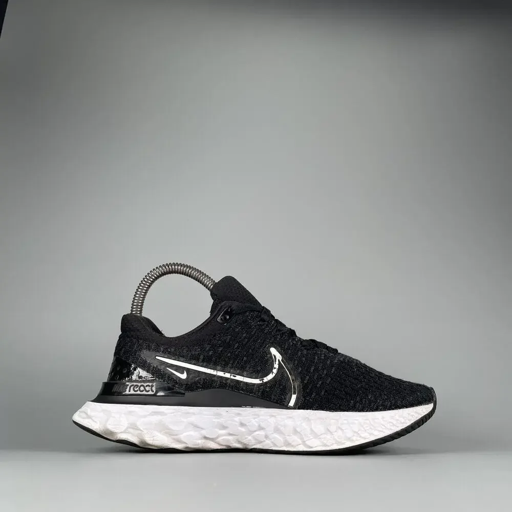 Nike React Infinity Run Flyknit 3 Women 6 Black Running Shoes Athletic Sneakers
